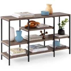 Best Choice Products 55in Industrial 4-Tier Console Table W/ Tall Shelves, Metal Frame -Best Choice Products GUEST 00cc8a7c 9073 4153 907b 2170275b33bf