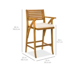 Best Choice Products Set Of 2 Outdoor Acacia Wood Bar Stools Bar Chairs W/ Weather-Resistant Cushions - Teak Finish -Best Choice Products GUEST 02b26aa7 0b5e 4a78 bfa6 4cf2e5b7e483