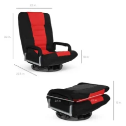Best Choice Products 360-Degree Swivel Gaming Floor Chair W/ Armrest Handles, Foldable Adjustable Back -Best Choice Products GUEST 03977618 a8b7 481e adde 2cf142a013d0