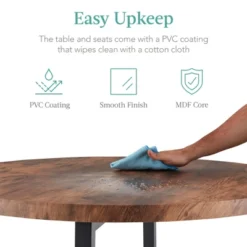 Best Choice Products 5-Piece Modern Round Counter Height Dining Set W/ 4 Chairs, 1.5in Thick Table -Best Choice Products GUEST 05939a09 8530 4608 a1de d769c1a0895f