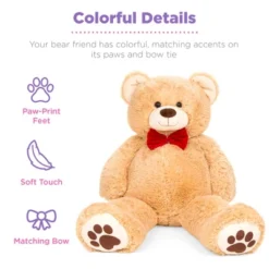 Best Choice Products 38in Giant Soft Plush Teddy Bear Stuffed Animal Toy W/ Bow Tie, Footprints -Best Choice Products GUEST 064bc590 f67d 4ce0 a208 d9cf3365565a