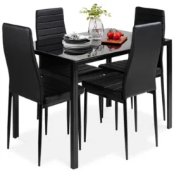 Best Choice Products 5-Piece Kitchen Dining Table Set W/ Glass Tabletop, 4 Faux Leather Chairs -Best Choice Products GUEST 06eb6542 107c 431c 99c2 8a31d623ecb0