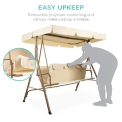 Best Choice Products 2-Person Outdoor Large Convertible Canopy Swing Glider Lounge Chair W/ Removable Cushions -Best Choice Products GUEST 077ef06b de57 4c22 8382 d49c2270d501