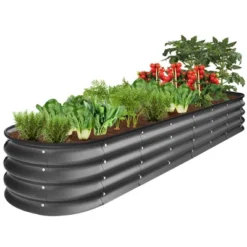Best Choice Products 8x2x1ft Outdoor Metal Raised Oval Garden Bed, Planter Box For Vegetables, Flowers -Best Choice Products GUEST 08093b70 0a70 4574 888a fdd2a1ce8bd1