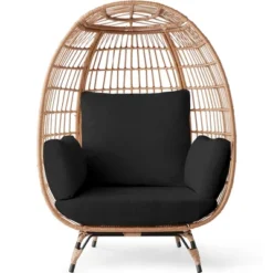 Best Choice Products Wicker Egg Chair Oversized Indoor Outdoor Patio Lounger W/ Steel Frame, 440lb Capacity -Best Choice Products GUEST 0a77b62e 4c89 4604 9c25 1c84aba32c4f