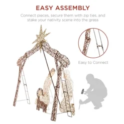 Best Choice Products 6ft Lighted Outdoor Nativity Scene, Yard Decoration W/ 190 LED Lights, Stakes, Zip Ties -Best Choice Products GUEST 0b99e6f1 7752 4767 be9b e95f6bd9cd9d
