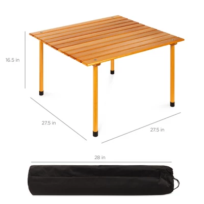 Best Choice Products 28x28in Foldable Indoor Outdoor Portable Wooden Table For Picnics, Camping, Beach W/ Carrying Case 6 Best Choice Products 28x28in Foldable Indoor Outdoor Portable Wooden Table For Picnics, Camping, Beach W/ Carrying Case - Image 6