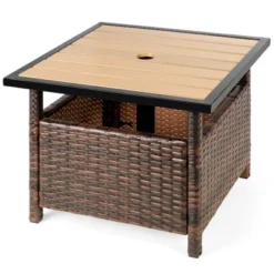 Best Choice Products Wicker Rattan Patio Side Table Outdoor Furniture For Garden, Pool, Deck W/ Umbrella Hole -Best Choice Products GUEST 0d82b5dd dc64 444d b1ec 3d44a038af18
