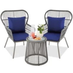 Best Choice Products 3-Piece Patio Conversation Bistro Set, Outdoor Wicker W/ 2 Chairs, Cushions, Side Table -Best Choice Products GUEST 0d9766fc 1352 420d b62a 33bb6474462a