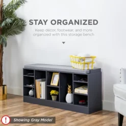 Best Choice Products 46in Shoe Storage Organization Rack Bench For Entryway, Bedroom W/ Padded Seat, 10 Cubbies - White -Best Choice Products GUEST 0f663f73 31c0 4105 a6f2 606e164762f1