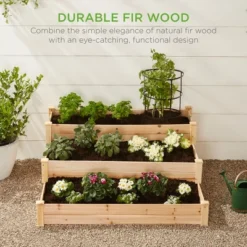 Best Choice Products 3-Tier Fir Wood Raised Garden Bed Planter For Plants, Vegetables, Outdoor Gardening -Best Choice Products GUEST 0f8df4a2 45e1 4343 a033 e795ae8434bf