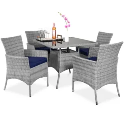 Best Choice Products 5-Piece Indoor Outdoor Wicker Patio Dining Table Furniture Set W/ Umbrella Cutout, 4 Chairs -Best Choice Products GUEST 0fc6bdf2 82bf 42fd a9be b60aae68219d