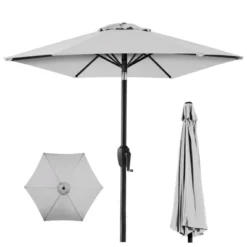 Best Choice Products 7.5ft Heavy-Duty Outdoor Market Patio Umbrella W/ Push Button Tilt, Easy Crank Lift -Best Choice Products GUEST 104544ec d462 40c5 9401 96fd2dac9271