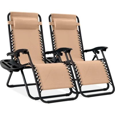 Best Choice Products Set Of 2 Zero Gravity Lounge Chair Recliners For Patio, Pool W/ Cup Holder Tray 14 Best Choice Products Set Of 2 Zero Gravity Lounge Chair Recliners For Patio, Pool W/ Cup Holder Tray - Image 14