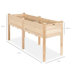 Best Choice Products 72x23x30in Raised Garden Bed, Elevated Wood Planter Box For Patio W/ Divider Panel -Best Choice Products GUEST 11cc02ad d53e 403b 9d9e 50deac9fc525