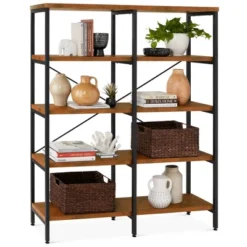 Best Choice Products 55in Storage Bookshelf For Living Room, Walkway W/ Industrial, Elevated Design -Best Choice Products GUEST 12a1f843 fab9 454d 9518 7904a64ee0a0