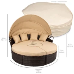 Best Choice Products 5-Piece Modular Patio Wicker Daybed Sectional W/ Adjustable Seats, Retractable Canopy 13 Best Choice Products 5-Piece Modular Patio Wicker Daybed Sectional W/ Adjustable Seats, Retractable Canopy -Best Choice Products GUEST 13eecd75 775d 48a5 b648 33b6fb6992fc