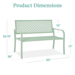 Best Choice Products Indoor Outdoor Steel Garden Bench W/ Geometric Backrest, Foot Levelers -Best Choice Products GUEST 14b96b09 e68f 4da3 b46f 4639497fd040