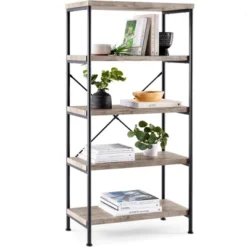 Best Choice Products 5-Tier Rustic Industrial Bookshelf Display Décor Accent W/ Metal Frame, Wood Shelves -Best Choice Products GUEST 14e381d6 050d 47d6 94a8 294cfb966a90
