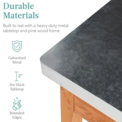 Best Choice Products Mobile Outdoor Table And Storage Cabinet W/ Hooks, 4 Wheels, Stainless Steel Top - Stained Brown 8 Best Choice Products Mobile Outdoor Table And Storage Cabinet W/ Hooks, 4 Wheels, Stainless Steel Top - Stained Brown -Best Choice Products GUEST 163073ad 8a4a 4f50 a33d 0b1a8c50c5f2