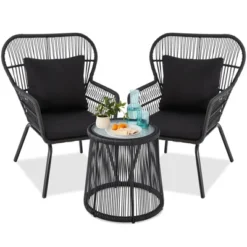 Best Choice Products 3-Piece Patio Conversation Bistro Set, Outdoor Wicker W/ 2 Chairs, Cushions, Side Table -Best Choice Products GUEST 1a0dec36 8acf 4a3c a61b 7d3e181d9b98