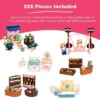 Best Choice Products Deluxe Cottage Dollhouse Mansion Pretend Toy Playset W/ 225 Accessories And Tiny Critters For Kids
