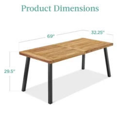 Best Choice Products 6-Person Indoor Outdoor Patio Rustic Acacia Wood Picnic Dining Table W/ Metal Finish Legs -Best Choice Products GUEST 1cd92601 77ae 401f 8b5b 11a1f310b065