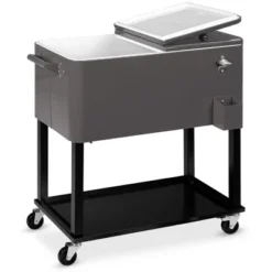 Best Choice Products 80qt Steel Rolling Cooler Cart W/ Bottle Opener, Catch Tray, Drain Plug, Locking Wheels -Best Choice Products GUEST 1dc44165 555f 42c9 b10a e12af5e5774c