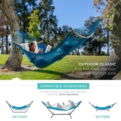 Best Choice Products 2-Person Woven Polyester Outdoor Caribbean Hammock W/ Curved Bamboo Spreader Bar -Best Choice Products GUEST 20e6cf8c 8e70 4d19 ae65 0c850b96bc7d
