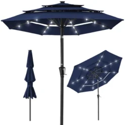 Best Choice Products 10ft 3-Tier Solar Patio Umbrella W/ 24 LED Lights, Tilt Adjustment, Easy Crank -Best Choice Products GUEST 20e9d33d 2686 4f2a 8a3f 35f0cdc713c2