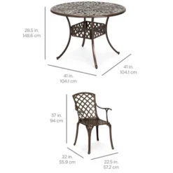 Best Choice Products 5-Piece All-Weather Cast Aluminum Patio Dining Set W/ Chairs, Umbrella Hole, Lattice Weave Design -Best Choice Products GUEST 217d3cdb 29b2 4f03 bc90 3df264ad0581