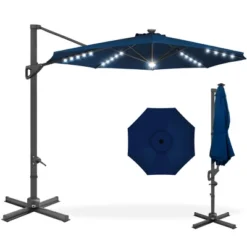Best Choice Products 10ft 360-Degree Solar LED Cantilever Patio Umbrella, Outdoor Hanging Shade W/ Lights -Best Choice Products GUEST 2435f912 dded 4465 a59e 472b4675da7e