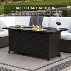 Best Choice Products 57in 50,000 BTU Rectangular Propane Aluminum Gas Fire Pit Table W/ Cover, Glass Beads -Best Choice Products GUEST 24fd805e de04 4ea7 88fd 5f74b59adc49