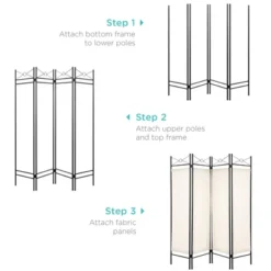 Best Choice Products 6ft 4-Panel Folding Privacy Screen Room Divider Decoration Accent W/ Steel Frame -Best Choice Products GUEST 26b075a4 1174 4a6e 9159 f40aa7faf8ce