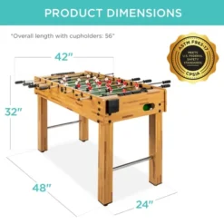 Best Choice Products 48in Competition Sized Foosball Table For Home, Game Room W/ 2 Balls, 2 Cup Holders - Light Brown -Best Choice Products GUEST 27ef55b8 affa 4dc4 8284 23ead4a755de