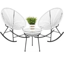 Best Choice Products 3-Piece All-Weather Patio Woven Rope Acapulco-Style Bistro Furniture Set W/ Rocking Chairs, Table -Best Choice Products GUEST 289fce14 7ccd 4211 8691 edcf14fdf88f