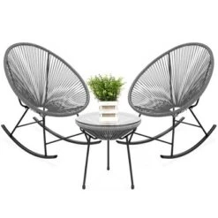 Best Choice Products 3-Piece All-Weather Patio Woven Rope Acapulco-Style Bistro Furniture Set W/ Rocking Chairs, Table -Best Choice Products GUEST 2f19119c 7718 4b4f b6b8 cd70a5d842a1