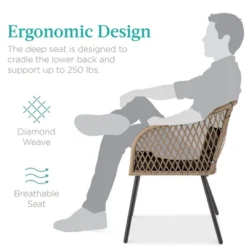 Best Choice Products 3-Piece Outdoor Wicker Bistro Set Patio Chat Conversation Furniture W/ 2 Chairs, Side Table -Best Choice Products GUEST 3086c902 cc01 4e95 a44c 2806318e3e03