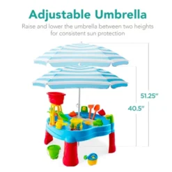 Best Choice Products Kids Sand & Water Outdoor Activity Table, 2-in-1 Play Set W/ 18 Accessories, Adjustable Umbrella -Best Choice Products GUEST 30bf9a83 f589 436a 96dc 4c57707d6bf6