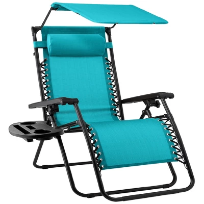 Best Choice Products Folding Zero Gravity Recliner Patio Lounge Chair W/ Canopy Shade, Headrest, Tray 18 Best Choice Products Folding Zero Gravity Recliner Patio Lounge Chair W/ Canopy Shade, Headrest, Tray - Image 18