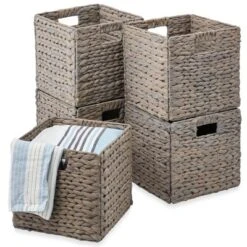 Best Choice Products 13x13in Hyacinth Storage Baskets, Set Of 5 Multipurpose Collapsible Organizers -Best Choice Products GUEST 350eea64 a2d8 42e5 b9c6 32c46ecc2f5e