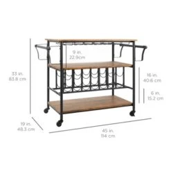 Best Choice Products 45in Industrial Wood Shelf Bar & Wine Storage Service Cart W/ Bottle & Glass Racks, Locking Wheels -Best Choice Products GUEST 36dc35d4 36b7 46e6 b2b1 39e8117004fb