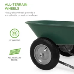 Best Choice Products Dual-Wheel Home Wheelbarrow Yard Garden Cart For Lawn, Construction - Green -Best Choice Products GUEST 39f6c1f8 7856 4406 945f fe186180c519