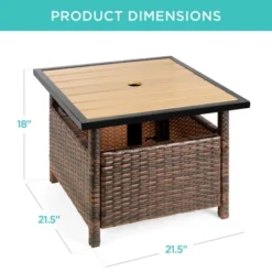 Best Choice Products Wicker Rattan Patio Side Table Outdoor Furniture For Garden, Pool, Deck W/ Umbrella Hole -Best Choice Products GUEST 3d90346b 92d5 472f adc3 2a2fcd8f23c2