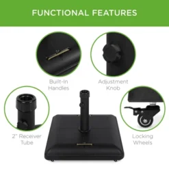 Best Choice Products 81lb. Heavy Duty Square Concrete Rolling Patio Umbrella Base Stand W/ Locking Wheels -Best Choice Products GUEST 3e5daad6 4021 412a 8dd6 4c048cd499fc