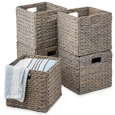 Best Choice Products 12x12in Hyacinth Baskets, Set Of 5 Multipurpose Collapsible Organizers W/ Inserts 9 Best Choice Products 12x12in Hyacinth Baskets, Set Of 5 Multipurpose Collapsible Organizers W/ Inserts - Image 9