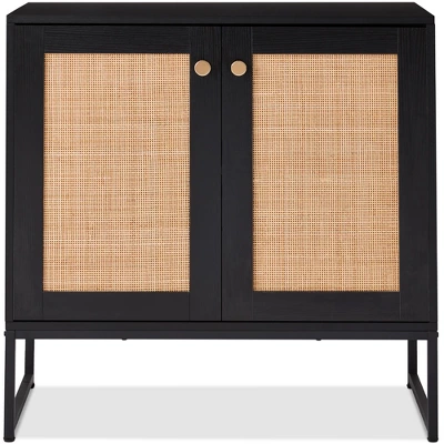 Best Choice Products 2-Door Rattan Storage Cabinet, Accent Furniture, Cupboard W/ Non-Scratch Foot Pads 8 Best Choice Products 2-Door Rattan Storage Cabinet, Accent Furniture, Cupboard W/ Non-Scratch Foot Pads - Image 8