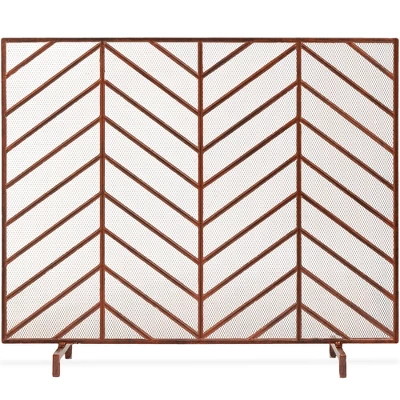 Best Choice Products 52x31in 3-Panel Iron Chevron Fireplace Screen, Spark Guard W/ Handles 9 Best Choice Products 52x31in 3-Panel Iron Chevron Fireplace Screen, Spark Guard W/ Handles - Image 9