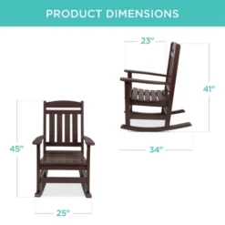 Best Choice Products All-Weather Rocking Chair, Indoor Outdoor HDPE Porch Rocker W/ 300lb Weight Capacity -Best Choice Products GUEST 44ffed91 4d27 40a3 a098 858c51ad05cf