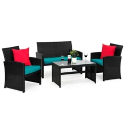 Best Choice Products 4-Piece Outdoor Wicker Patio Conversation Furniture Set W/ Coffee Table, Cushions -Best Choice Products GUEST 46f00652 79a0 45c6 8015 badcb56a54c2